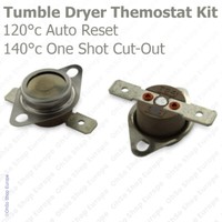FüR Hotpoint WäSchetrockner Thermostat Set Ausschnitt 120°C & 140°C Weiß Punkt