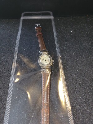 Geneva woman’s watch in Chocolate Brown Geneva Ladies Two Tone 32mm Genuine Diamond Faceted Rose  main image 2