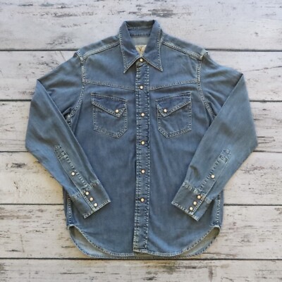 Vintage Levis Collection Shorthorn Western Wear Sanforized Denim Shirt LVC 