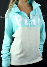 Victoria's Secret PINK Boyfriend Half Zip Mockneck Oversize Fleece Sweatshirt
