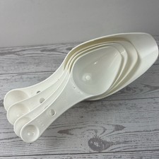 VTG ECKO White Nesting Measuring Cups Combo Spoons & Scoops Set of 4 USA Made!