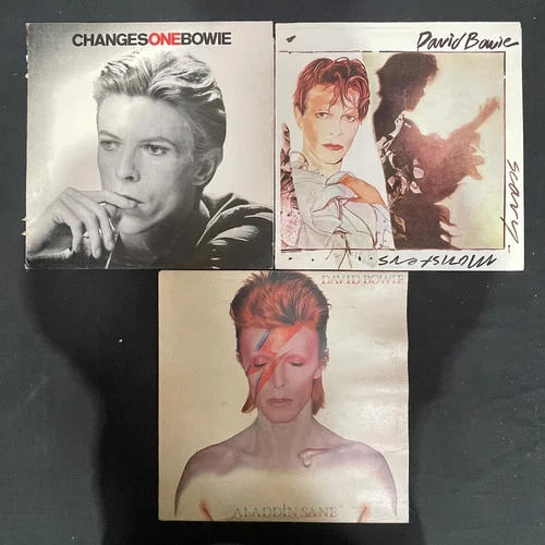 David Bowie 3 x Vinyl Record LP Job Lot Changes Scary Monsters Aladdin Sane