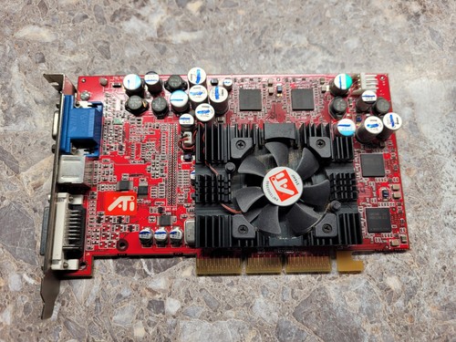 ATI Radeon 9700 Pro graphics card (2002) — product photo: ATI Radeon 9700 Pro 128MB AGP 8x GPU - VGA DVI TV-Out fan slow