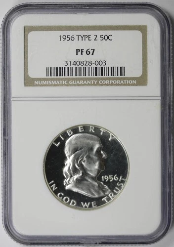 1956 Type 2 Franklin Half Dollar 50C Proof PF 67 NGC