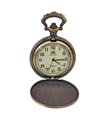 Vintage Shanghai Quarz Taschenuhr aus Gussmetall 80er Jahre