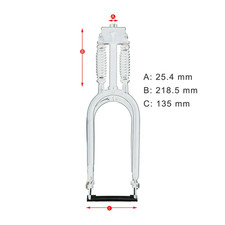 20" Dual Springer Fork 25.4mm Threadless Cruiser Bicycle Classic Disc Brake Fat
