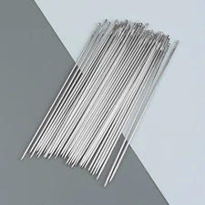 50Pcs Stainless Steel Hand Sewing Large Eye Sharp Needles Upholstery Stitching