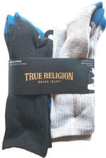 8-Pack of Mens True Religion Jeans Brand Half Cushion Crew Socks