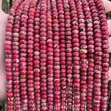 4x6mm Red Natural Imperial Jasper Rondelle Spacer Beads for Jewelry Making DIY