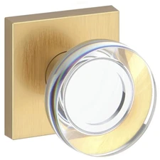 Baldwin Contemporary Crystal Lifetime Satin Brass Hall/Closet Door Knob