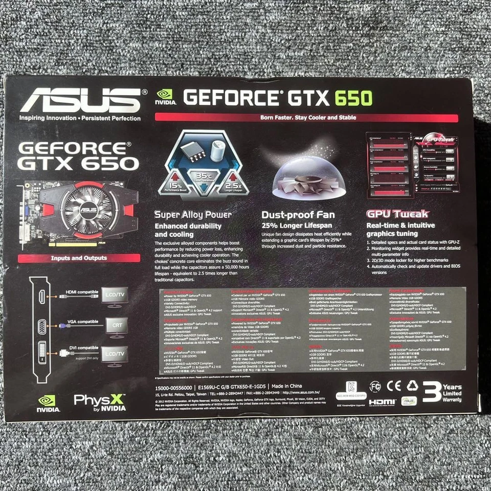 Tarjeta gráfica Asus Geforce GTX 650 1 GB Leadtek GT440 GPU Gaming PC Tarjeta de video Foto 3 de 4