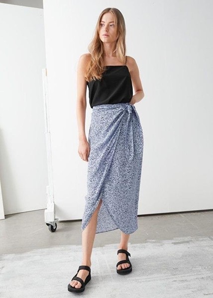 Women & Other Stories Skirt Blue Viscose XS