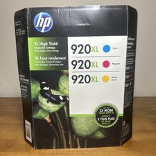 HP 920XL High Yield Cyan Magenta Yellow Ink Cartridges 3 Pack Exp 2018 E8