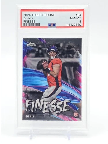 BO NIX 2024 TOPPS CHROME FOOTBALL ROOKIE FINESSE BRONCOS RC PSA 8 Q6222