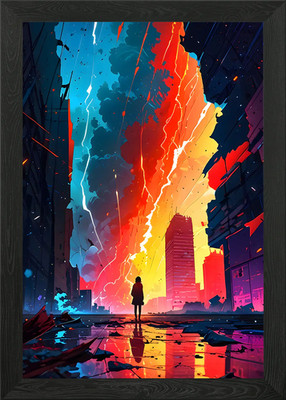 Post-Apocalyptic Cityscape Framed Wall Art Poster Canvas Print Picture