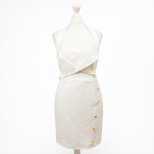 Anthropologie Mare Mare White Halter Neck Tube Mini Dress White Large BNWT