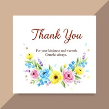 Thank You Card Printable  Floral Watercolor Digital Download  Gift Card