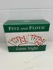 Fitz And Floyd Game Night Snack Plates Card Themed New In Box Unused 2 plates 
