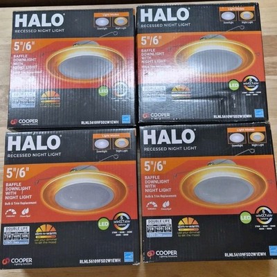 4X Halo Recessed RL Selectable 5''/6'' Light With Night Light RLNL56109FSD2W1EWH