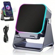 RGB Wireless Induction Speaker 5 in 1 Bluetooth Speaker Phone Stand USB Charger