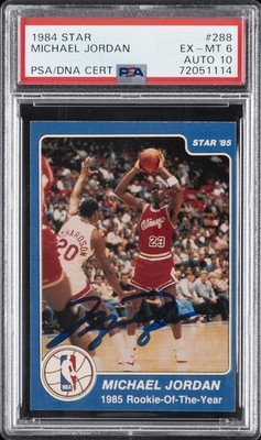 1984 STAR #288 MICHAEL JORDAN PSA 6 AUTO 10 | eBay