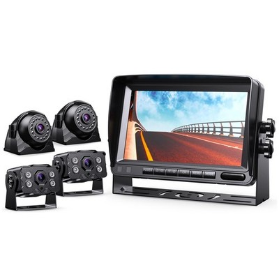 Erapta Hd 1080P Backup Camera System Kit 7-Inch Reversing Monitor Quad Split