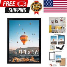 11x16 Picture Frame Black for Wall Hanging, Wall Mounting Horizontally or Ver...