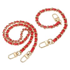 2Pcs 12" 24" Purse Chain Strap with Buckle for Bags Red, Gold