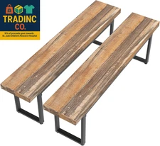 59” Dining Bench Pair of 2 for 6-8 Person, Farmhouse Indoor Kitchen Table Benche
