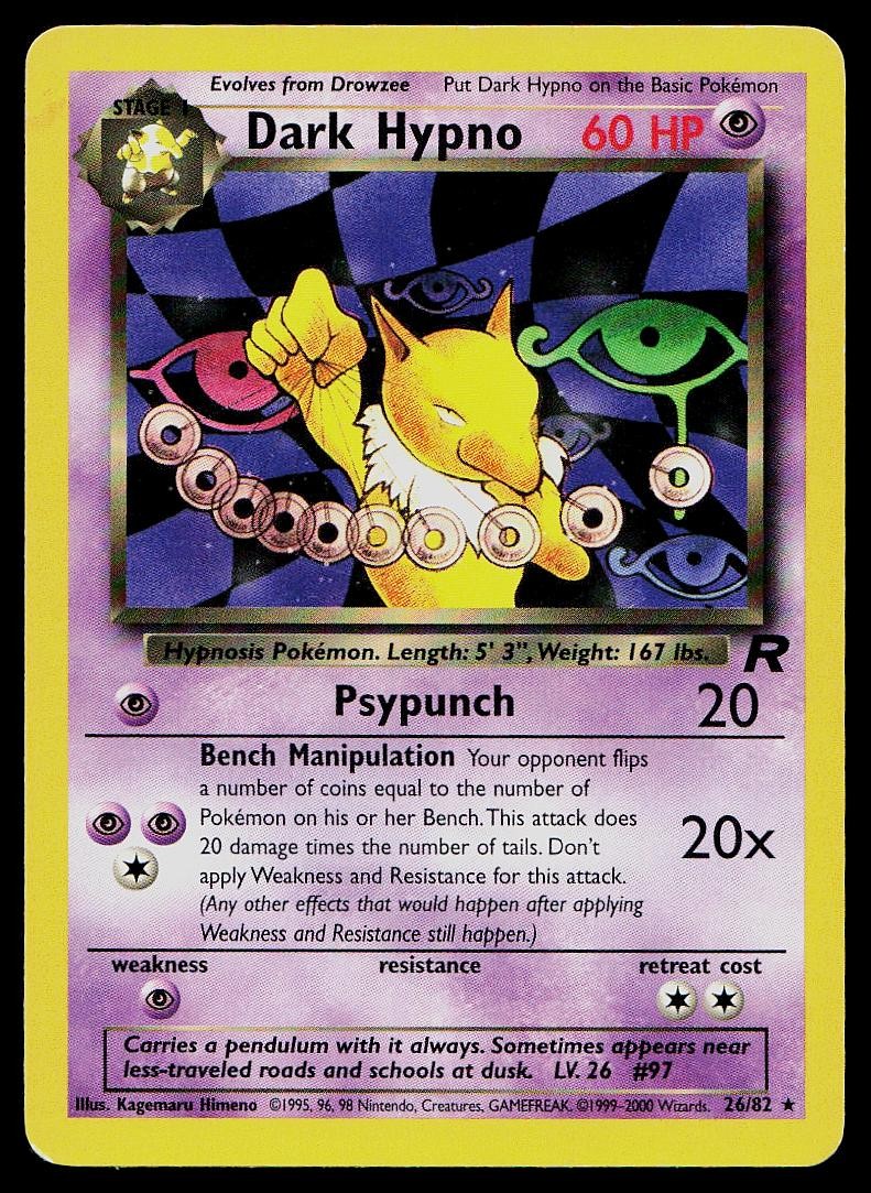 Pokemon Card Team Rocket Dark Hypno 26/82 Unlimited Rare