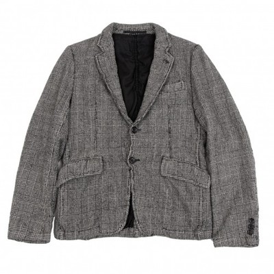 COMME des GARCONS HOMME Check Wool Fulling Knit Jacket Size XS(K-135426)