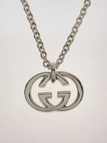 Collana GUCCI SV925 Argento Uomo 503 FI GG Motivo Incastro G con Top Usata