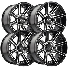 Set Of 4 Ion 149 20x9 6x5.5 -12mm Blackmachined Wheels Rims 20 Inch