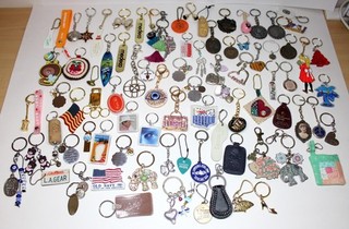 Vintage to Now Keychains Ball Chain Advertising Tourism Initials Large Lot B