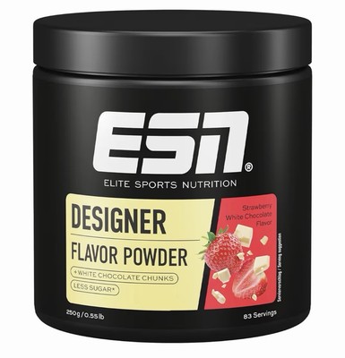ESN Designer Flavor Powder, Strawberry White Choc, Zucker- & Kalorienarm 250 g