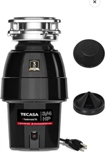 3/4 HP Garbage Disposal, TECASA Food Garbage Disposal with Power Cord