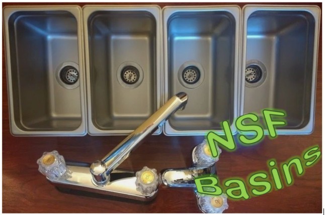 EXTRA SMALL 3 4 Compartment Sink 1 Hand Wash for Portable Concession Sinks