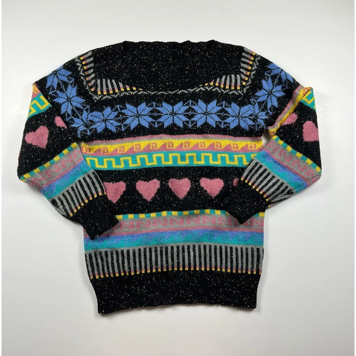 Acrylic Blend Multi-Color 1980s Vintage Sweaters for Women for