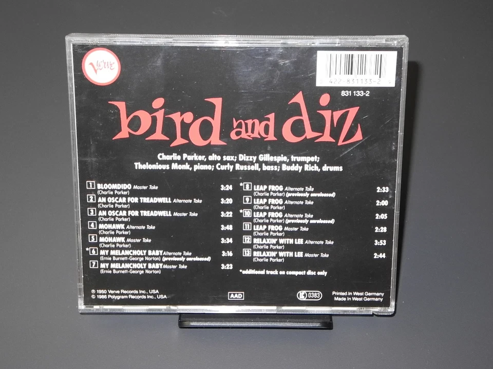 charlie parker & dizzy gillespie verve cd - bird and diz, early press. - Bild 2 von 2