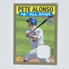 2021 Topps 1986 All-Stars Relics Gold Pete Alonso MEM /50 #86ASR-PA Mets