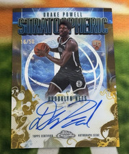 2025-26 Topps Chrome Drake Powell Stratospheric Signatures Gold Auto 16/50