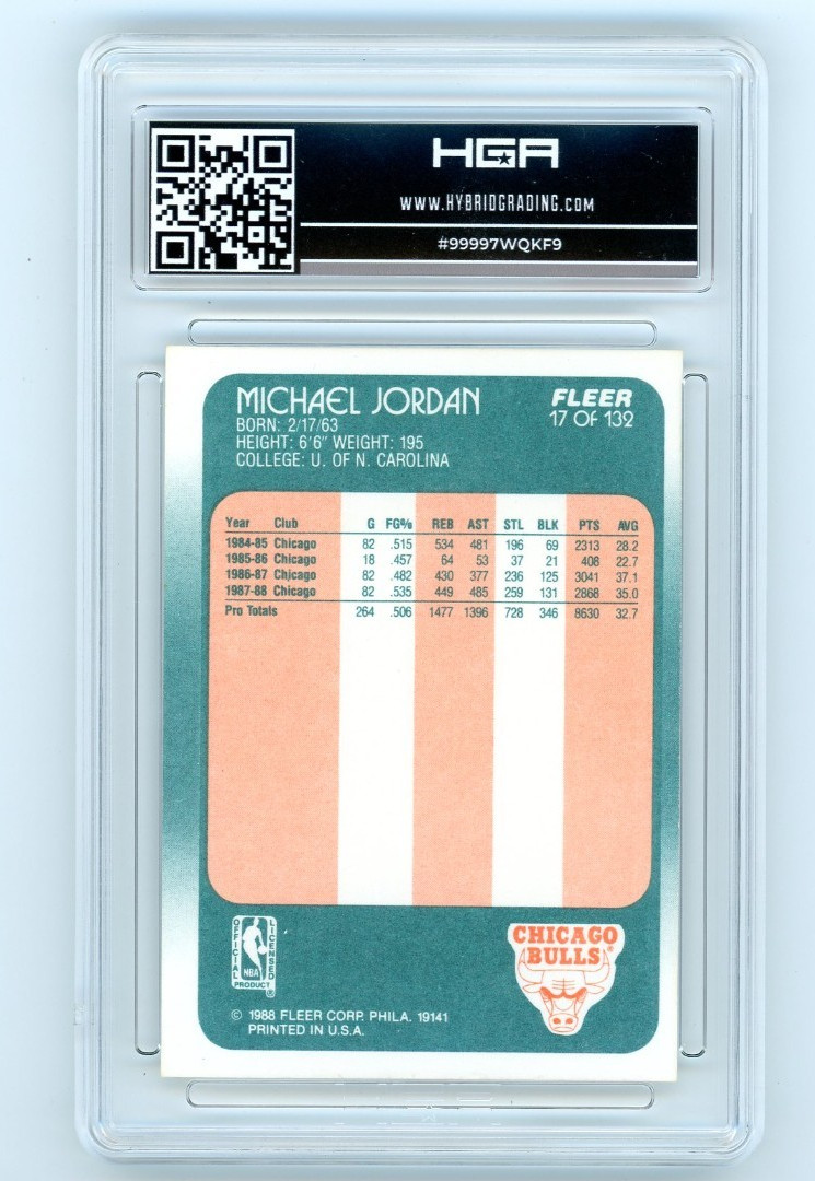 1988-89 Fleer Michael Jordan HGA 9 not PSA Bulls #17 view 2
