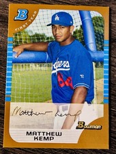 2005 Bowman - First Year Matt Kemp #273 Gold Rookie Card #273 Dodgers. rookie card picture