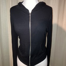 Hashtag Los Angeles Robbed Black Zip Up Hoodie Size M Made In USA Boutique LN!