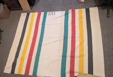 Vintage Hudson's Bay Point Blanket, 100% Wool, Made in England 90" x 69"