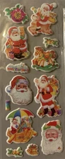 20 Random Santa Claus & Christmas Puffy Stickers Sheets Over 150 Stickers