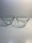 Pair of Pyrex 7401-S Ribbed Clear Glass 3-Cup Bowl Ovenproof Dishwasher Safe