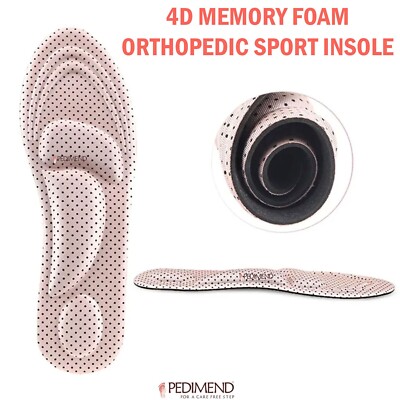 Pedimend Bogen und Absatz Unterstützung Memory Foam Einlegesohle für Männer & Frauen (PINK) (1 PAAR)