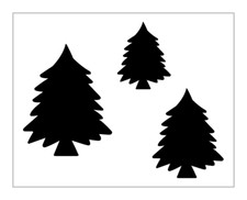 Tree Stencil 3 Sizes Forest Woods Fir Christmas 8" x 10" Reusable Sheet S1125