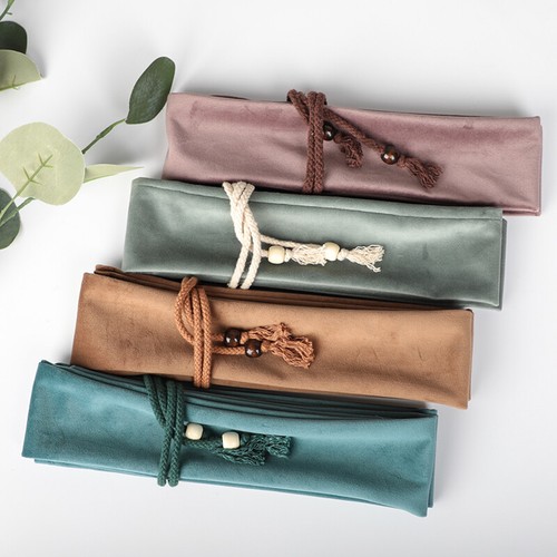 Bamboo Flute Protective Cover Shakuhachi Xiao Plush Portable Storage Case.